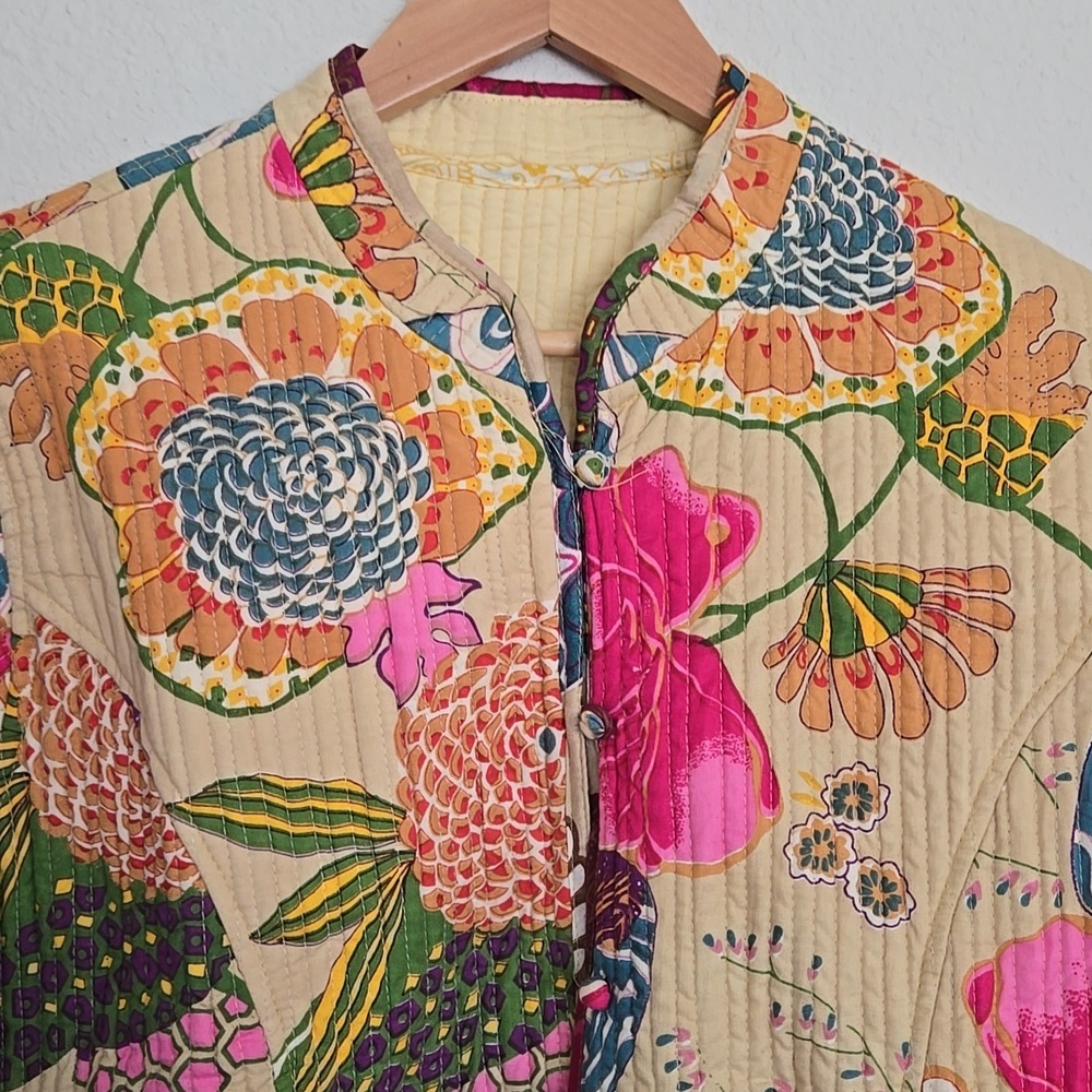Handmade Floral Quilted Jacket - Picture 4 of 12